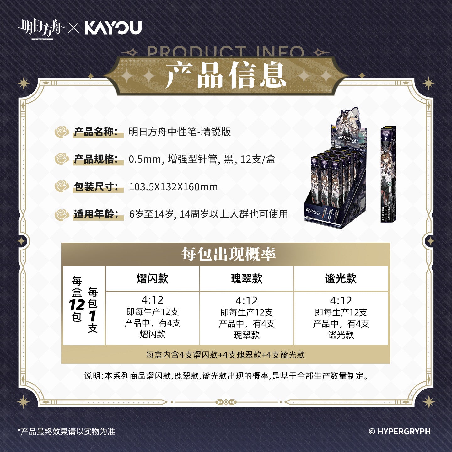 Arknights x KAYOU Neutral Pen Elite Ver. Mystery Box
