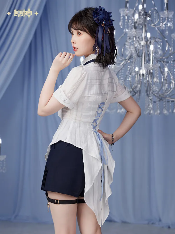 Furina Theme Impression Series Short Sleeved Waist Slimming Shirt