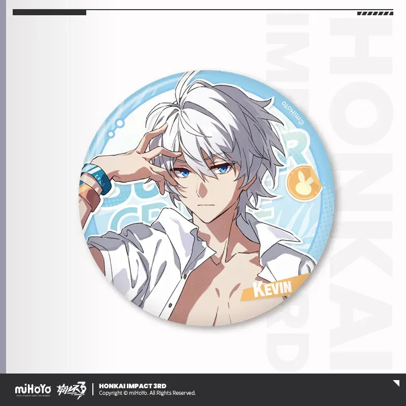 Summer Cruise Series Tinplate Badge Vol.4 Honkai Impact 3rd Kevin ACG Go Anime www.acg-go.com Aponia, Badge, Eden, Elysia, Griseo, Honkai Impact 3rd, Hua, Kalpas, Kevin, Kosma, Mobius, Pardofelis, Sakura, Su, Vill-V