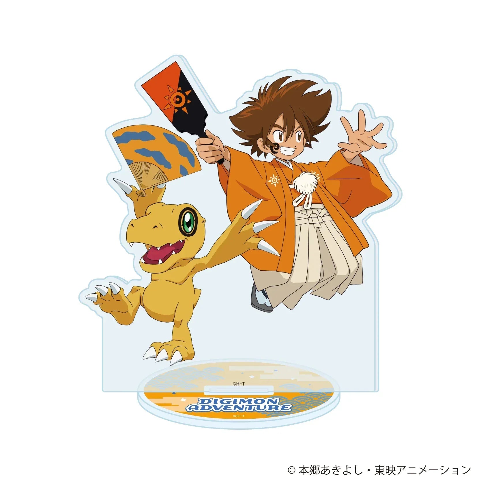 Digimon Adventure New Year's Ver. Original Illustration Acrylic Stand Yagami Taichi & Agumon ACG Go Anime www.acg-go.com Agumon, Biyomon, Gabumon, Gomamon, Hikari Yagami, Ishida Yamato, Izumi Koshiro, Joe Kido, Mimi Tachikawa, Palmon, Patamon, Sora Takenouchi, Stand, Tailmon, Takaishi Takeru, Tentomon, Yagami Taichi