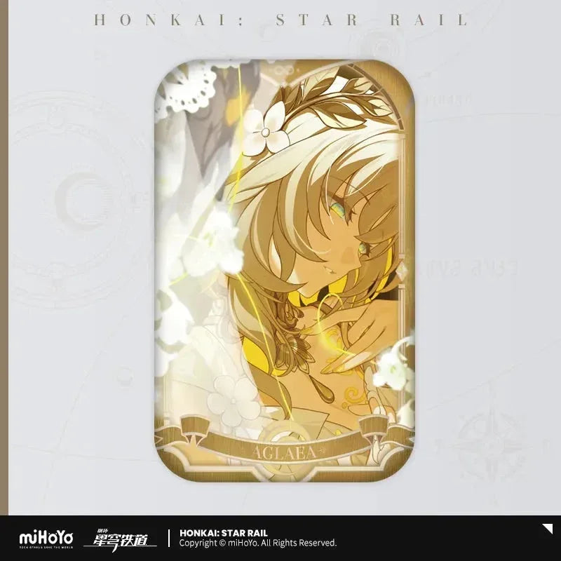 Honkai: Star Rail Amphoreus' Saga of Heroes Series Tinplate Badge Aglaea ACG Go Anime www.acg-go.com Aglaea, Anaxa, Badge, Castorice, Cipher, Hyacine, Mydei, Phainon, Tribbie