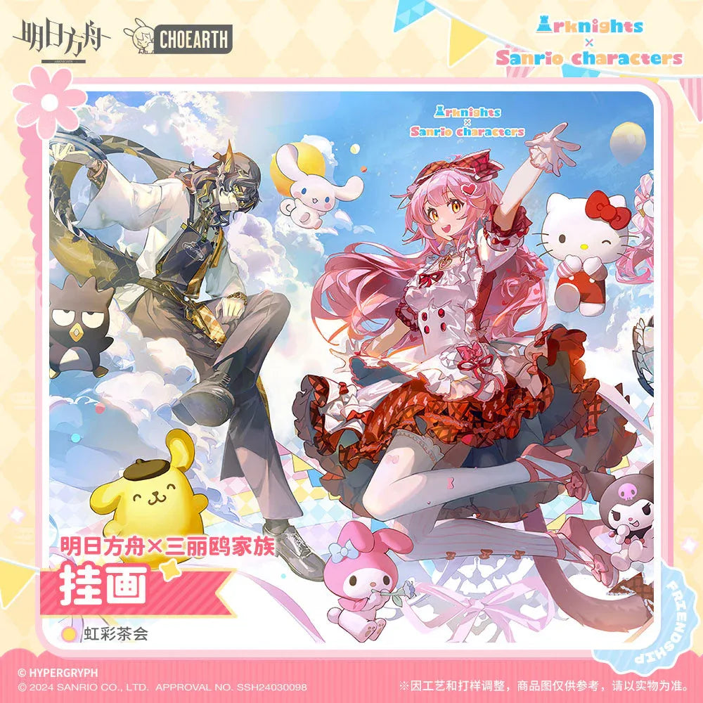 Arknights x Sanrio Rainbow Tea Party Hanging Painting ACG Go Anime