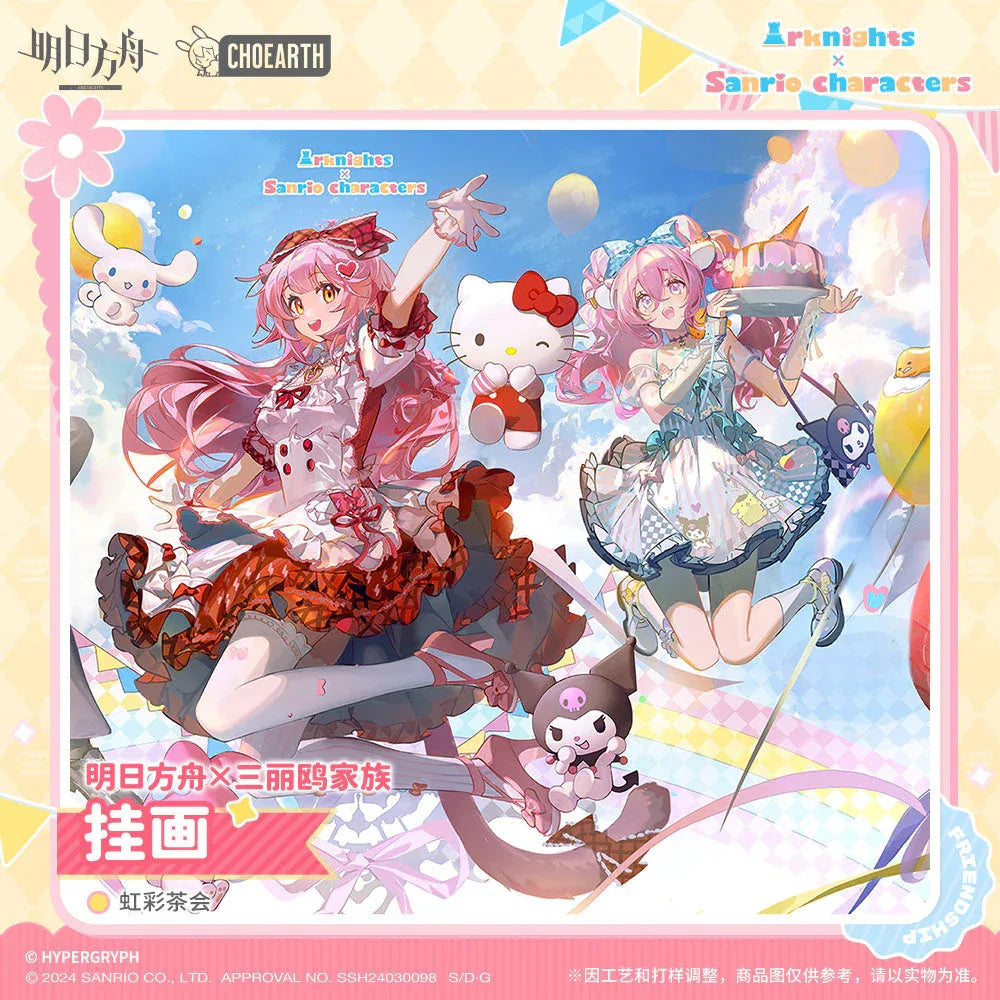 Arknights x Sanrio Rainbow Tea Party Hanging Painting ACG Go Anime