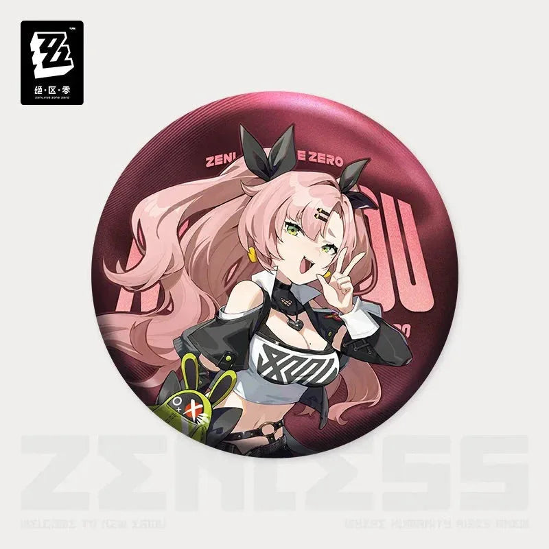 Artwork Series Cunning Hares AKA Gentle House Tinplate Badge Zenless Zone Zero Nicole Demara ACG Go Anime www.acg-go.com Anby Demara, Badge, Billy Kid, Nekomiya Mana, Nicole Demara