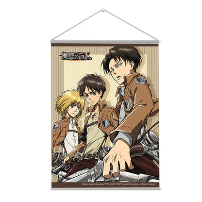 Hanging Scroll Attack on Titan B ACG Go Anime www.acg-go.com Art Decor, Eren Yeager, Levi Ackerman