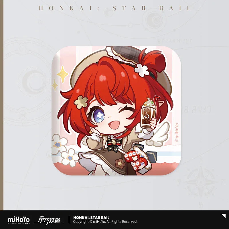 Express Travel Series Chibi Tinplate Badge Honkai: Star Rail Tribbie ACG Go Anime www.acg-go.com Aglaea, Badge, Tribbie
