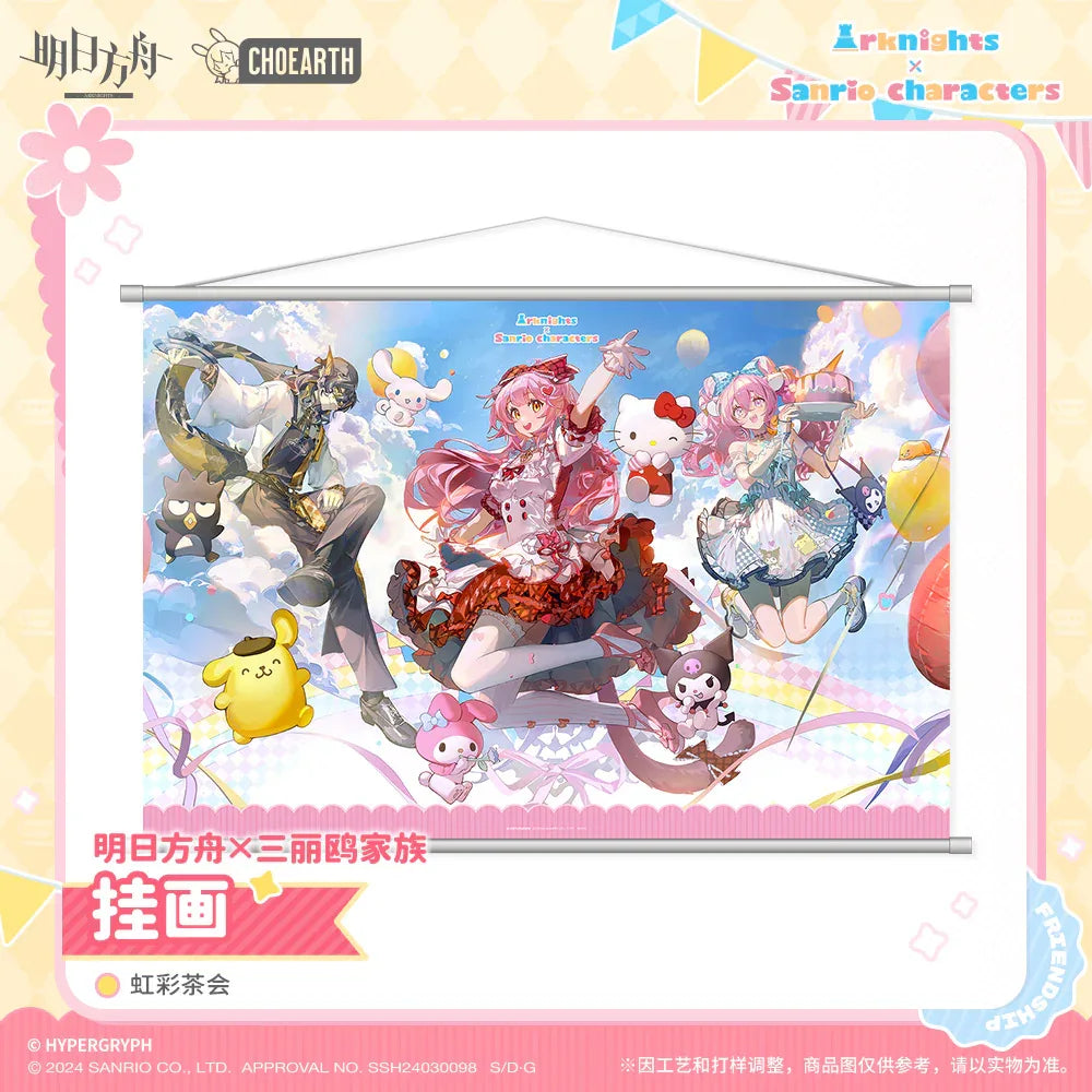 Arknights x Sanrio Rainbow Tea Party Hanging Painting Rainbow Tea Party ACG Go Anime