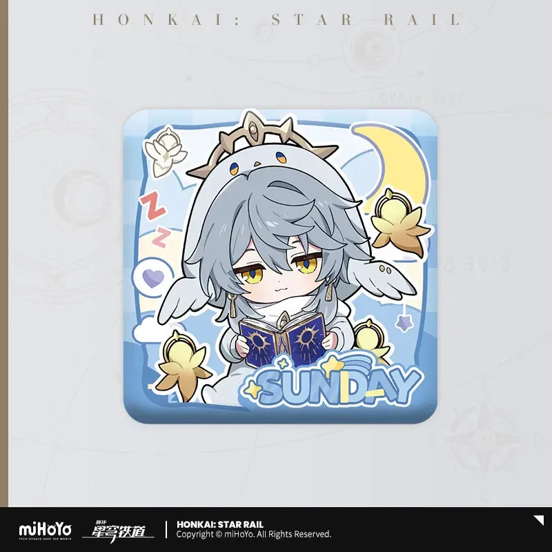 Boys Dormitory Series Chibi Square Badge Honkai: Star Rail Sunday ACG Go Anime www.acg-go.com Badge, Blade, Dan Heng, Jing Yuan, Sunday