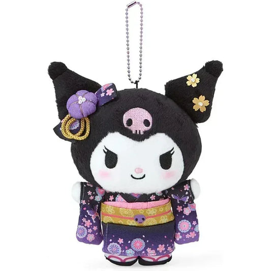Sanrio Kimono Mascot Plush Keychain Kuromi ACG Go Anime www.acg-go.com Cinnamoroll, Hello Kitty, Kuromi, Pendant & Keychain, Plush, Sanrio