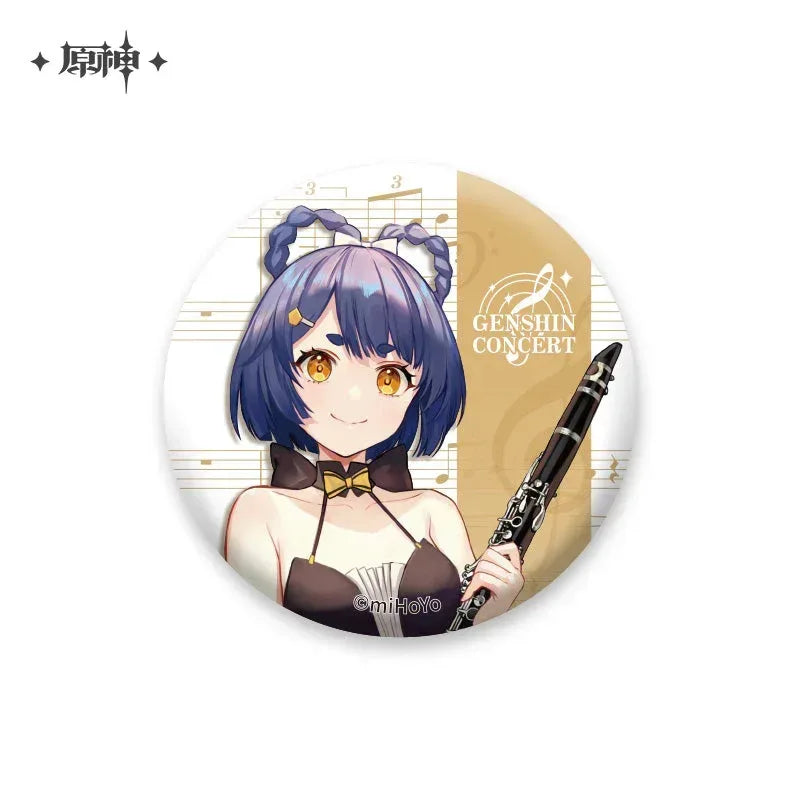 Genshin Impact Melodies of an Endless Journey Character Series Badge Xiangling ACG Go Anime www.acg-go.com Badge, Barbara, Beidou, Diluc, Kaeya, Klee, Ningguang, Qiqi, Venti, Xiangling