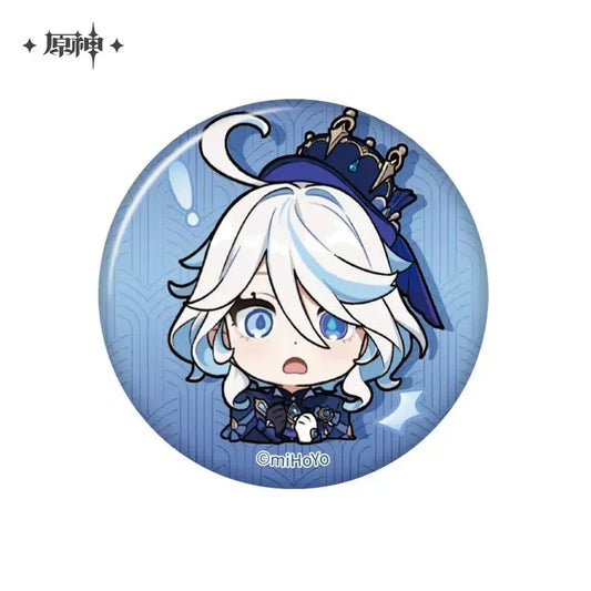 Genshin Impact Chibi Emojis Series Badge Court of Fontaine Furina ACG Go Anime www.acg-go.com Badge, Charlotte, Chevreuse, Clorinde, Court of Fontaine, Emilie, Freminet, Furina, Lynette, Lyney, Navia, Neuvillette, Sigewinne, Wriothesley