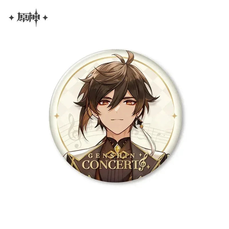 Genshin Impact Concert 2023 Series Character Badge Zhongli ACG Go Anime www.acg-go.com Albedo, Badge, Diona, Eula, Ganyu, Tartaglia, Xiao, Zhongli