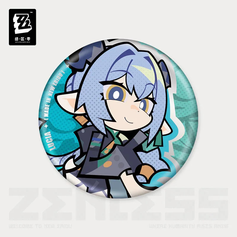 New Eridu Series Spook Shack Chibi Tinplate Badge Zenless Zone Zero Lucia Elowen ACG Go Anime www.acg-go.com Alice Thymefield, Badge, Komano Manato, Lucia Elowen, Ukinami Yuzuha, Yidhari, Zenless Zone Zero