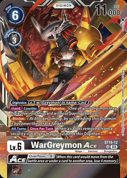 digimon card game tcg wargreymon ace v 1 st15 12 not for sale ACG GO