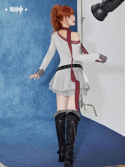 Genshin Impact Tartaglia Theme Impression Series Pleated Mini Skirt