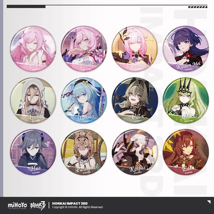CG Series Badge Mystery Box Vol.1 Honkai Impact 3rd All Set (12 pc) ACG Go Anime www.acg-go.com Aponia, Badge, Eden, Elysia, Griseo, Honkai Impact 3rd, Hua, Kalpas, Mobius, Mystery Box, Pardofelis, Raiden Mei, Vill-V