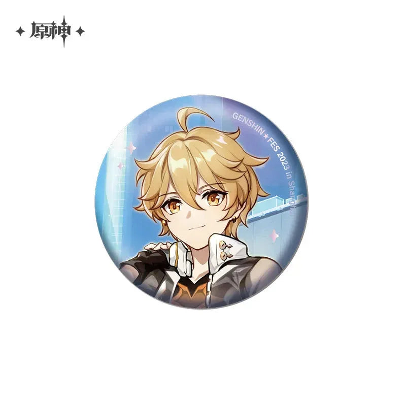 FES 2023 Series Event Souvenirs Genshin Impact Badge: Aether ACG Go Anime www.acg-go.com Aether, Badge, Lumine, Paimon, Pendant & Keychain, Stand