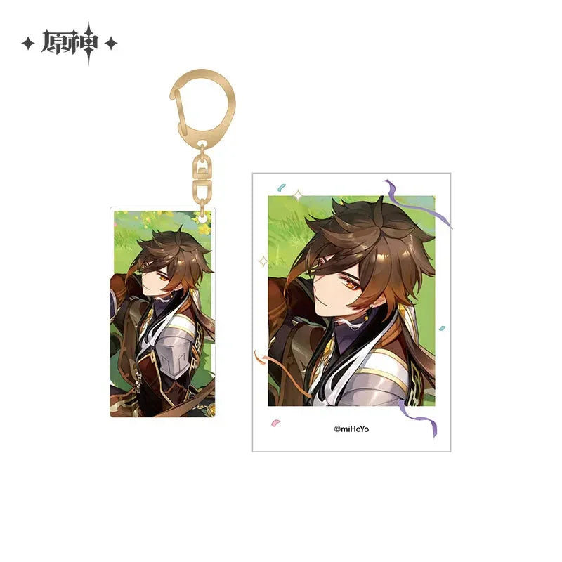 FES 2023 Series Polaroid & Acrylic Keychain Set Genshin Impact 2nd Anniversary - Zhongli ACG Go Anime www.acg-go.com Aether, Lumine, Nahida, Paimon, Pendant & Keychain, Venti, Zhongli