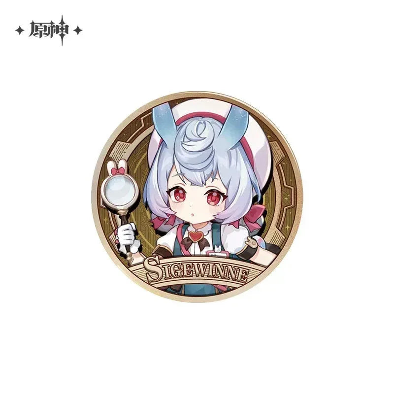 Genshin Impact FES 2024 Series Character Badge Sigewinne ACG Go Anime www.acg-go.com Badge, Dori, Sigewinne, Tartaglia, Yae Miko