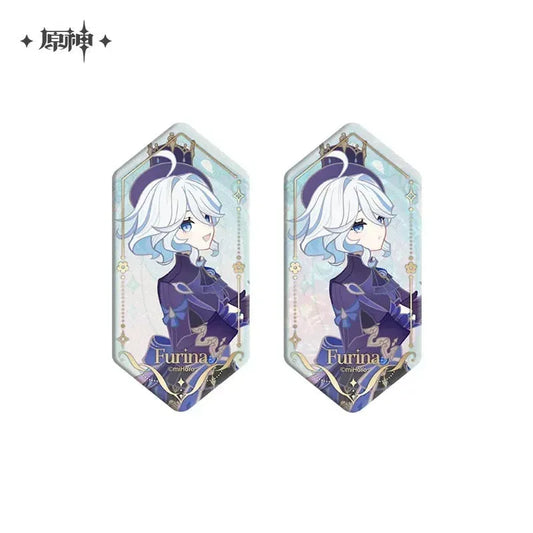 Genshin Impact Fragrant Fantasy Series Merch Badge - Furina ACG Go Anime www.acg-go.com Aether, Art Decor, Badge, Card, Emilie, Furina, Lumine, Navia, Sigewinne, Stand