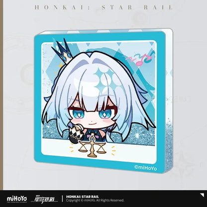 Honkai: Star Rail Pom-Pom Exhibition Series Acrylic Glitter Quicksand Refrigerator Magnets Cerydra ACG Go Anime www.acg-go.com Acheron, Aglaea, Anaxa, Argenti, Art Decor, Aventurine, Blade, Boothill, Cerydra, Cipher, Dan Heng • Imbibitor Lunae, Dr. Ratio, Feixiao, Firefly, Fugue, Hyacine, Hysilens, Jiaoqiu, Jing Yuan, Jingliu, Kafka, Moze, Mydei, Phainon, Pom-Pom, Robin, Sparkle, Sunday, Tribbie