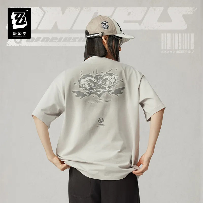 Zenless Zone Zero STUDIO Angels of Delusion Themed Contrast Print T-Shirt
