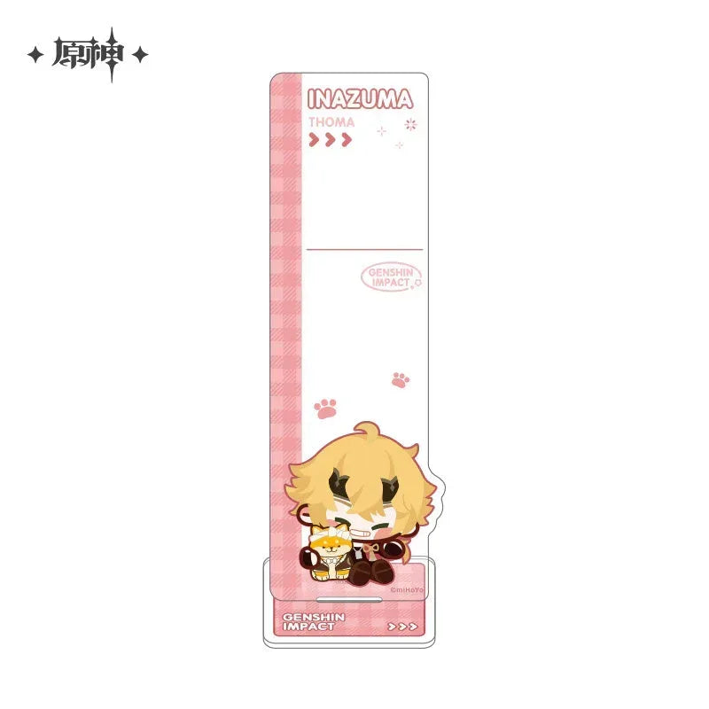 Genshin Impact Chibi Character Series Sticky Note Stand Thoma ACG Go Anime www.acg-go.com Character Artwork, Fischl, Klee, Stand, Tartaglia, Thoma, Venti, Xiangling, Xiao, Zhongli