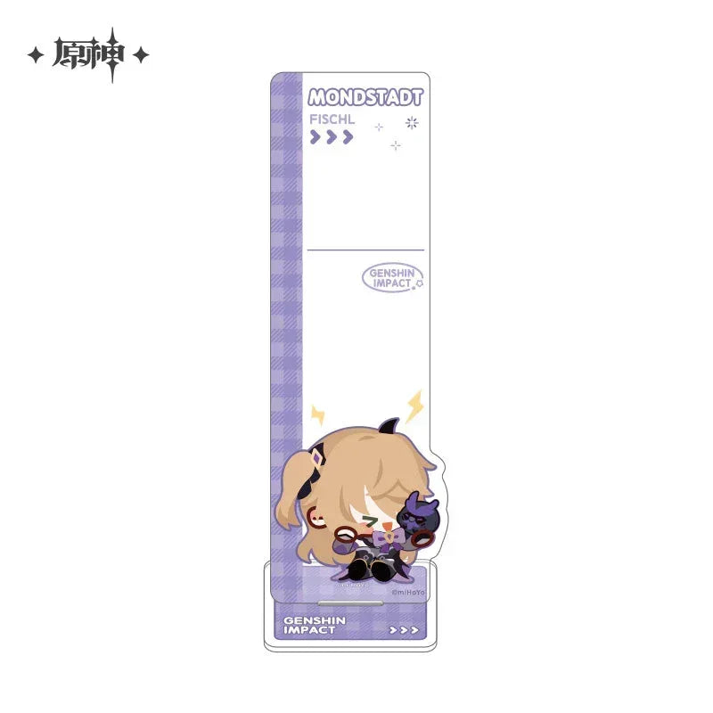 Genshin Impact Chibi Character Series Sticky Note Stand Fischl ACG Go Anime www.acg-go.com Character Artwork, Fischl, Klee, Stand, Tartaglia, Thoma, Venti, Xiangling, Xiao, Zhongli