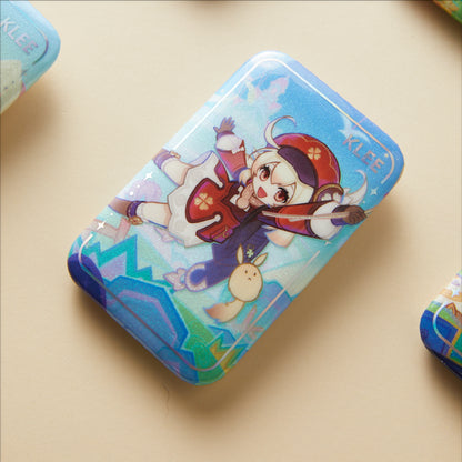 genshin impact x wanda film magic screen journey a date with light and shadow square pin badge ACG GO