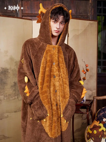 genshin impact zhongli theme impression series exuvia plush home robe including eye mask ACG GO