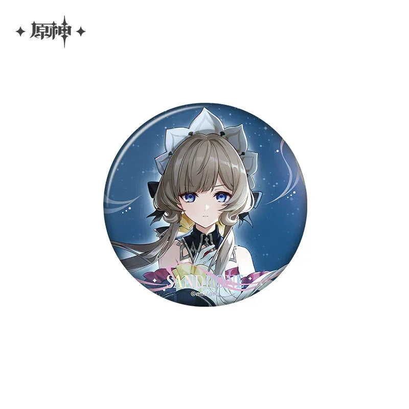 Genshin Impact A Traveler on Winter's Night Series Merch Badge Sandrone ACG Go Anime www.acg-go.com Art Decor, Badge, Columbina, Genshin Impact, Il Dottore, Pendant & Keychain, Sandrone, Varka, Wanderer, Zibai