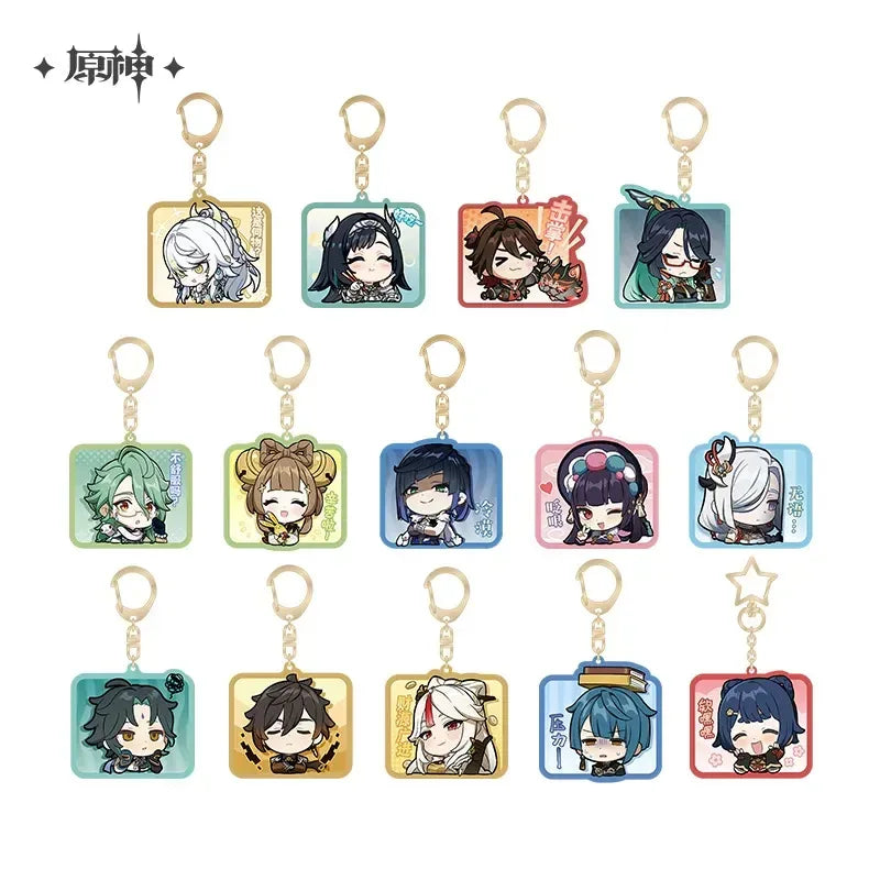 Genshin Impact Liyue Chibi Emojis Series Keychain Yelan ACG Go Anime www.acg-go.com Baizhu, Gaming, Liyue, Ningguang, Pendant & Keychain, Shenhe, Xiangling, Xianyun, Xiao, Xingqiu, Yaoyao, Yelan, Yun Jin, Zhongli, Zibai
