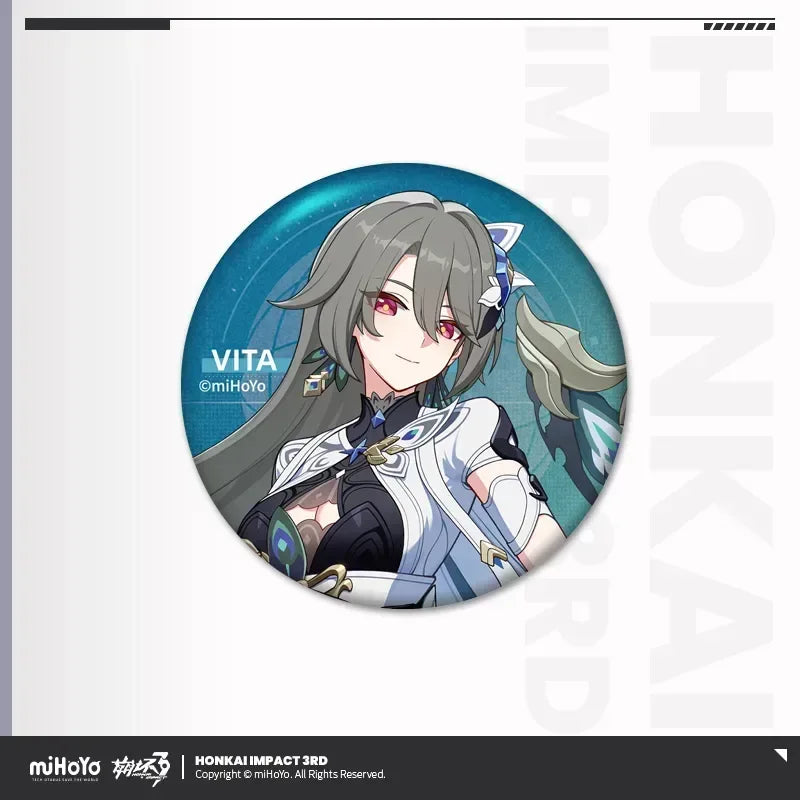 Honkai Impact 3rd Portrait Series Tinplate Badge Vol.2 Vita ACG Go Anime www.acg-go.com Badge, Coralie, Dream Seeker, Helia, Honkai Impact 3rd, Lantern, Senadina, Songque, Thelema