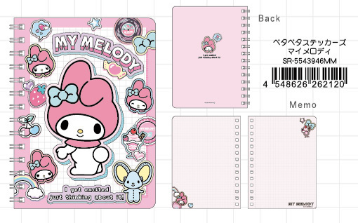 Sanrio Characters B6 Notebook Petapeta Stickers