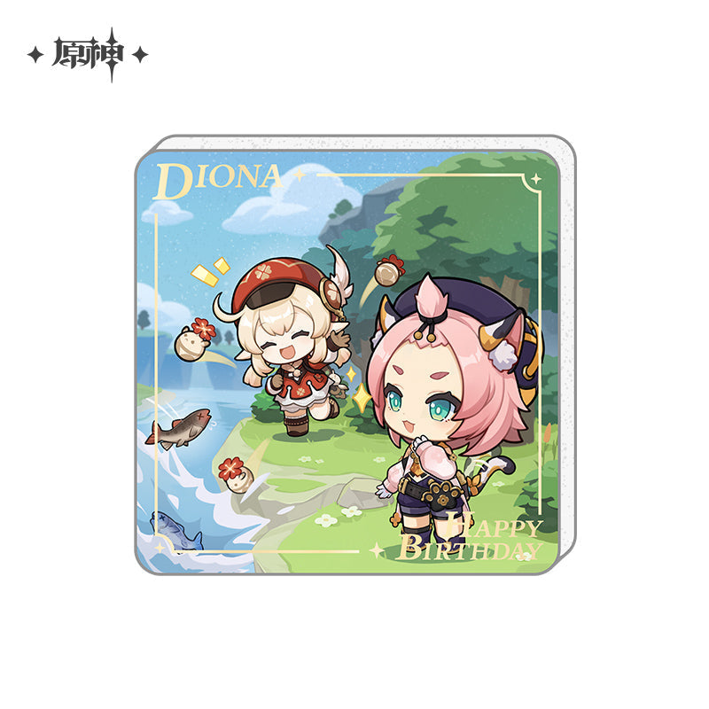 Happy Birthday Series Acrylic Refrigerator Magnet Genshin Impact Diona ACG Go Anime