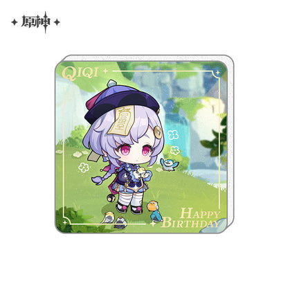 Happy Birthday Series Acrylic Refrigerator Magnet Genshin Impact Qiqi ACG Go Anime