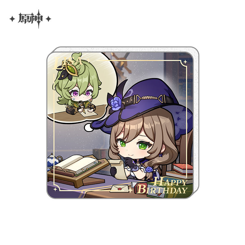 Happy Birthday Series Acrylic Refrigerator Magnet Genshin Impact Lisa ACG Go Anime