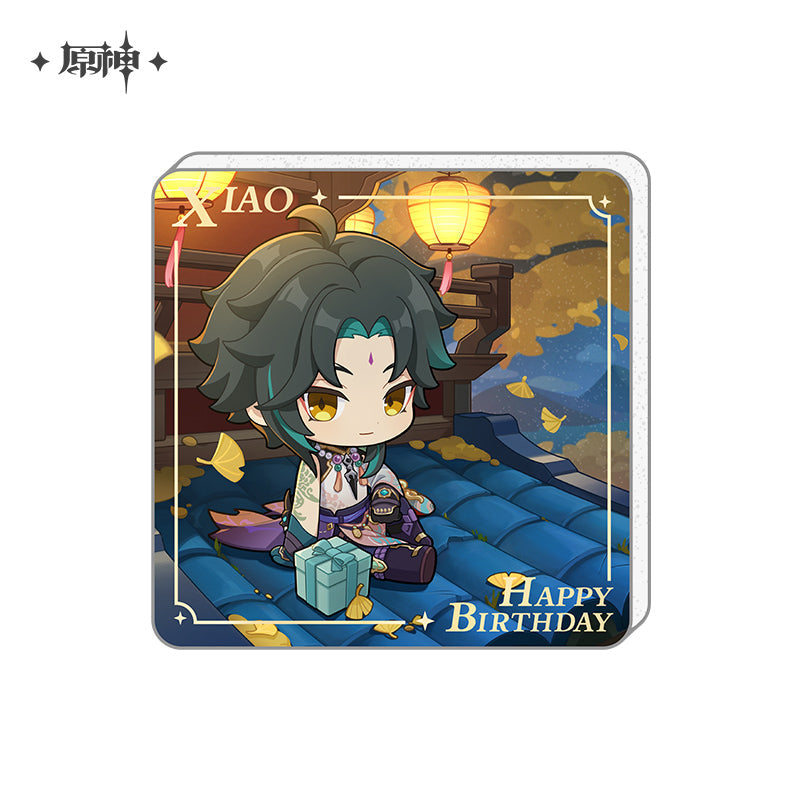Happy Birthday Series Acrylic Refrigerator Magnet Genshin Impact Xiao ACG Go Anime