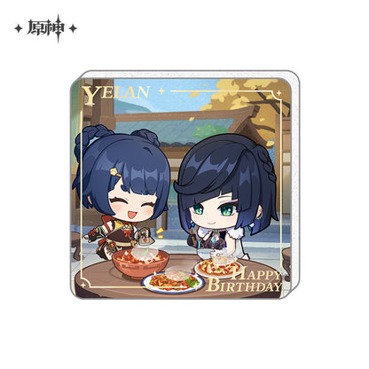Happy Birthday Series Acrylic Refrigerator Magnet Genshin Impact Yelan ACG Go Anime