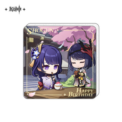 Happy Birthday Series Acrylic Refrigerator Magnet Genshin Impact Raiden Shogun ACG Go Anime