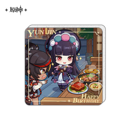 Happy Birthday Series Acrylic Refrigerator Magnet Genshin Impact Yun Jin ACG Go Anime