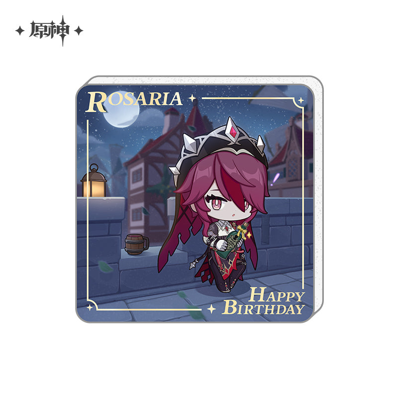 Happy Birthday Series Acrylic Refrigerator Magnet Genshin Impact Rosaria ACG Go Anime