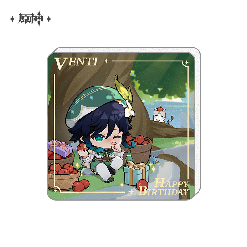 Happy Birthday Series Acrylic Refrigerator Magnet Genshin Impact Venti ACG Go Anime