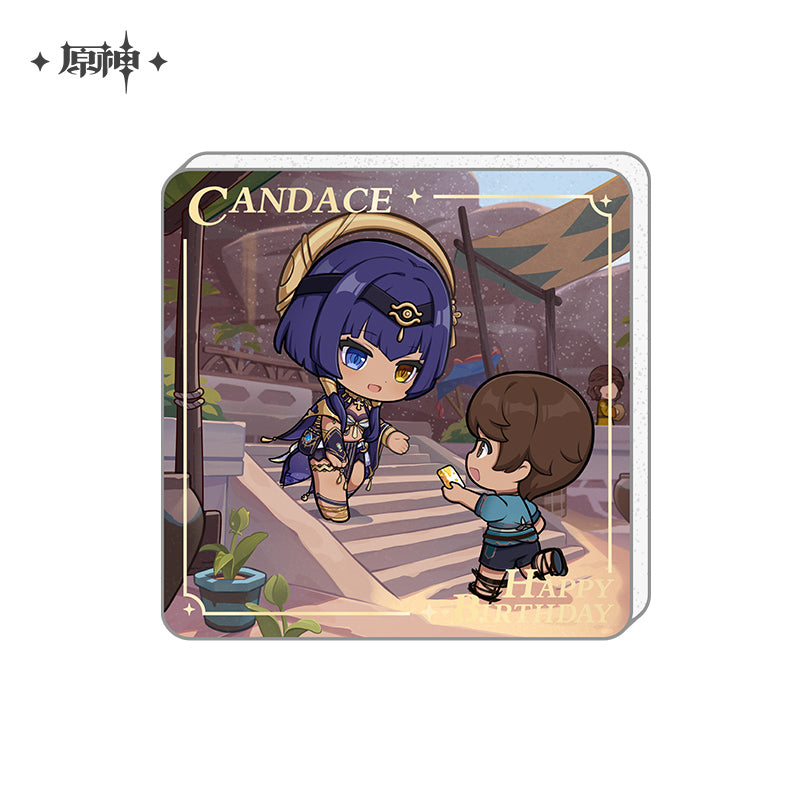 Happy Birthday Series Acrylic Refrigerator Magnet Genshin Impact Candace ACG Go Anime