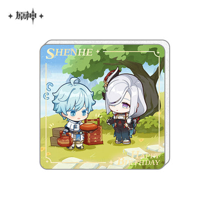 Happy Birthday Series Acrylic Refrigerator Magnet Genshin Impact Shenhe ACG Go Anime