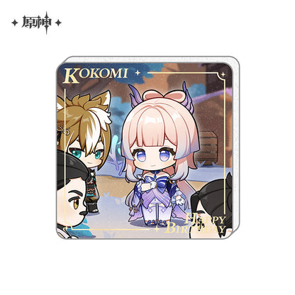 Happy Birthday Series Acrylic Refrigerator Magnet Genshin Impact Sangonomiya Kokomi ACG Go Anime