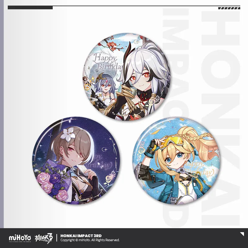 honkai imapct 3rd 2025 happy birthday series tinplate badge ACG GO
