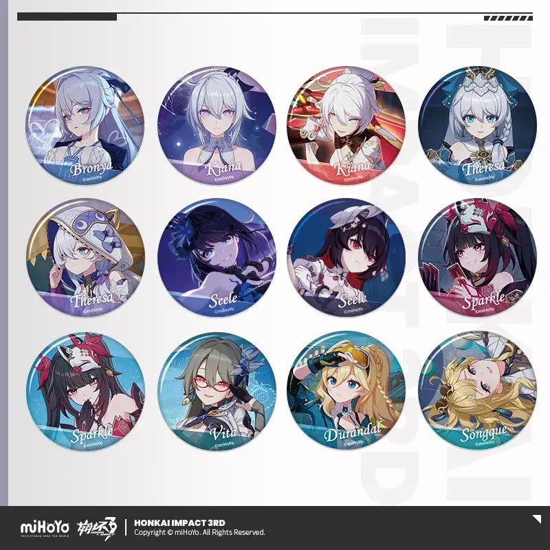 CG Series Badge Mystery Box Vol.8 Honkai Impact 3rd All Set (12 pcs) ACG Go Anime www.acg-go.com Badge, Mystery Box