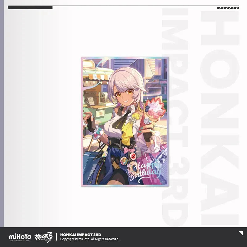 Birthday Greeting Series PET Shikishi Cardboard Honkai Impact 3rd Carol ACG Go Anime www.acg-go.com Aponia, Bronya, Carol, Eden, Elysia, Fu Hua, Honkai Impact 3rd, Li Sushang, Mobius, Murata Himeko, Natasha, Pardofelis, Raiden Mei, Rita, Seele, Shigure Kira, Shikishi, Theresa, Vill-V, Yae Sakura