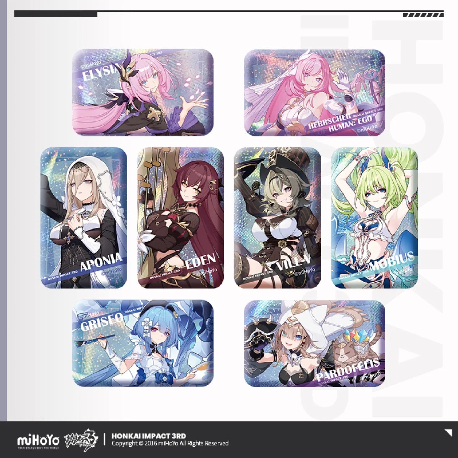 honkai impact 3rd flame chasers series character badge ACG GO